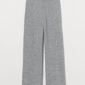 H&M grey melange wide-leg flown knit pants